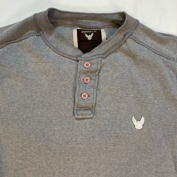 Company 81 Men's Henley Long Sleeve Shirt - Gray - Size Medium - Picture 2 of 10